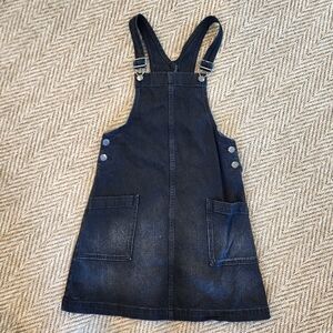 Distressed Black Overall Dress
